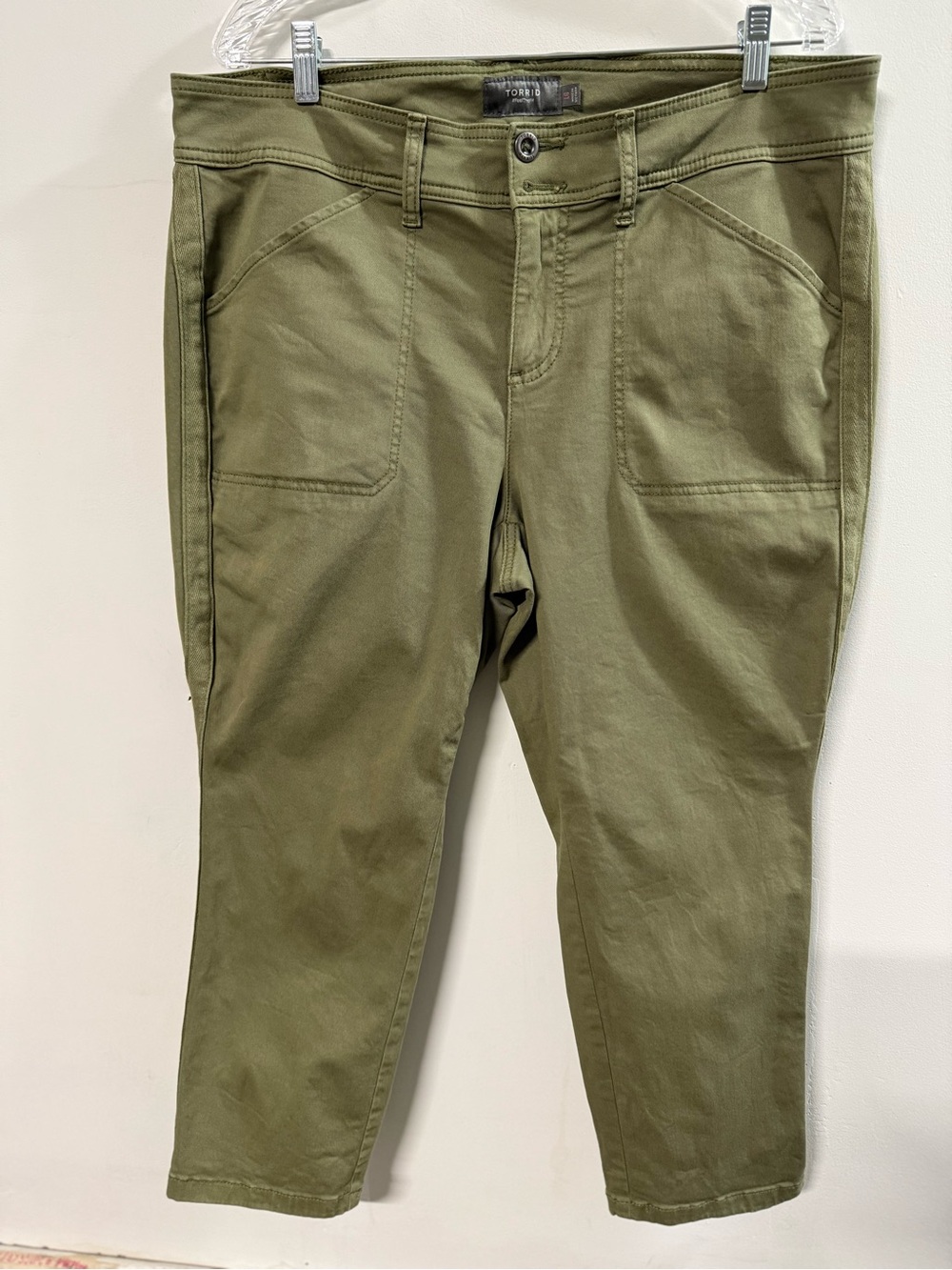 Torrid Feel The Fit Olive Green Utility Crop Pants